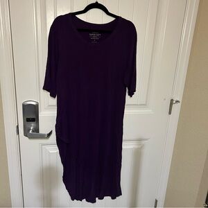 Torrid Super Soft Knits Purple Asymmetrical MIDI Dress Size 2X